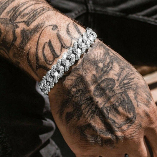 LAN Jing Hip-hop All-Diamond Cool Cuban bracelet, all-diamond punk street accessory