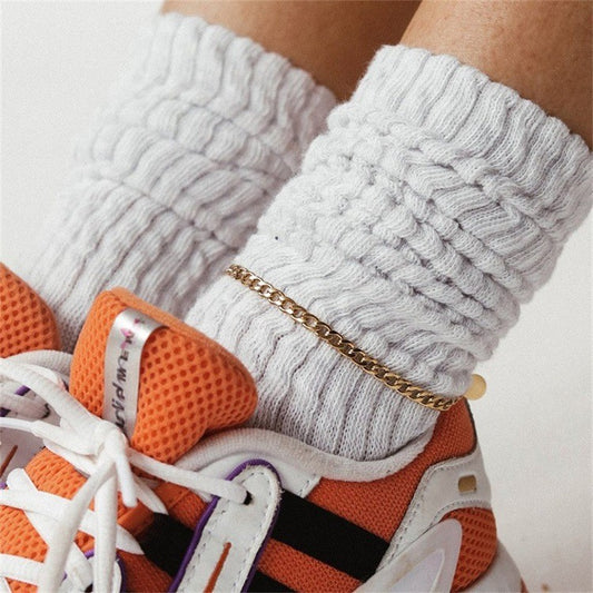 Punk Cuban chain, versatile ankle chain, women's retro thick chain, personalized ankle chain